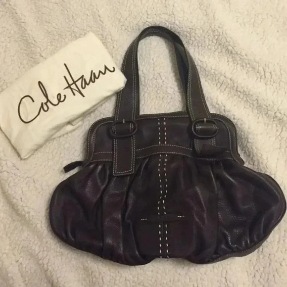 Cole Haan brown leather shoulder bag - Picture 1 of 4